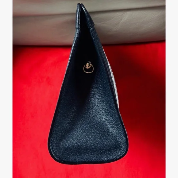 Authentic Vintage Gucci Web Monogram Canvas Black Leather Velcro Chain Clutch - Picture 4 of 11